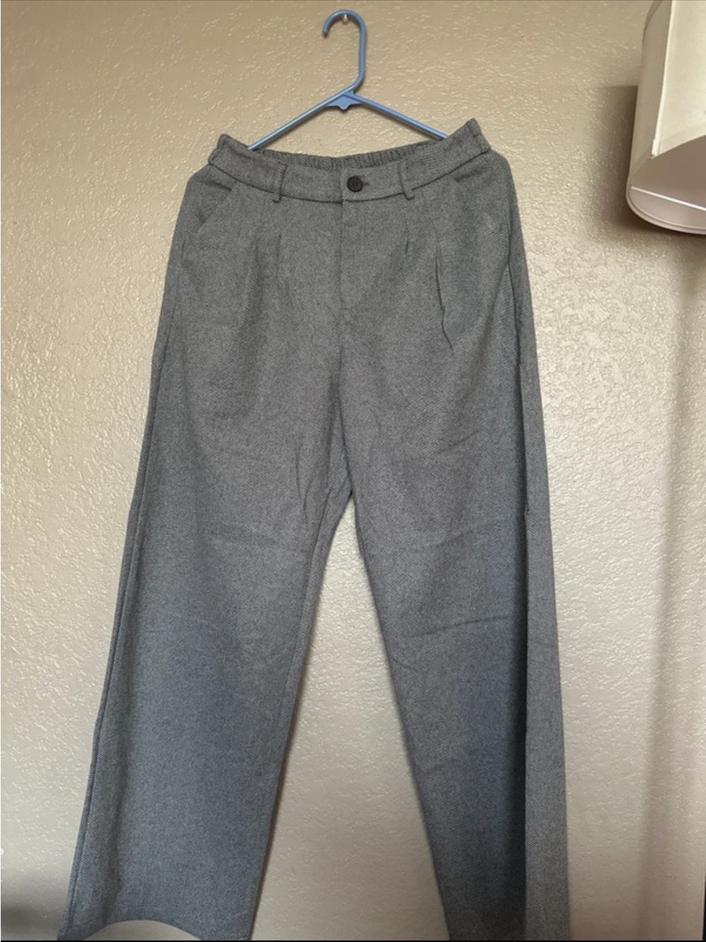 Classic women Gray Pleated Dress Pants